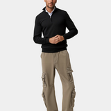Pull homme demi-zip col montant
