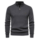 Pull homme demi-zip côtelé