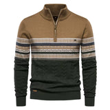 Pull homme demi-zip jacquard
