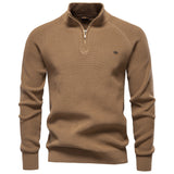 Pull homme demi-zippé côtelé