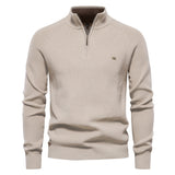 Pull homme demi-zippé côtelé