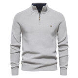 Pull homme demi-zippé côtelé