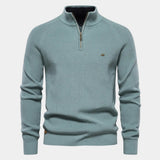 Pull homme col montant zippé