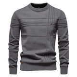 Pull homme texturé à lignes