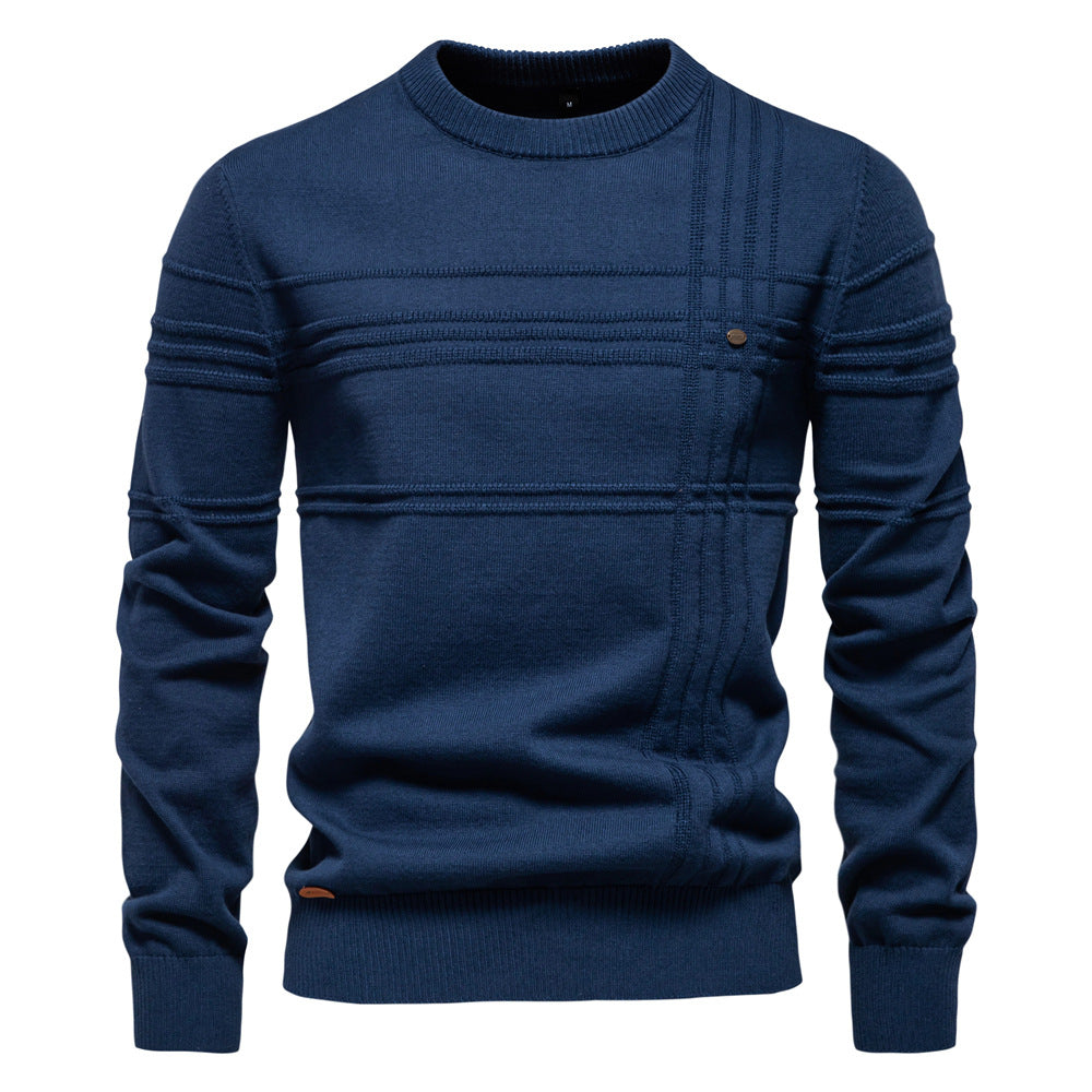 Pull homme texturé à lignes