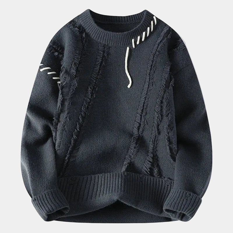 Pull homme texturé col rond