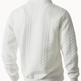 Pull homme torsadé à col zippé