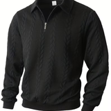 Pull homme torsadé à col zippé
