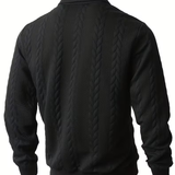 Pull homme torsadé à col zippé