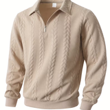 Pull homme torsadé à col zippé
