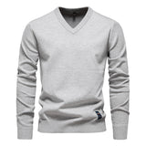 Pull homme uni col V