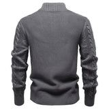 Pull homme zippé à maille torsadée