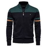 Pull homme zippé rayé