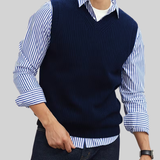 Pull sans manches à col V pour homme