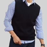 Pull sans manches à col V pour homme