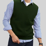 Pull sans manches à col V pour homme