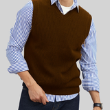 Pull sans manches à col V pour homme