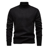 Pull torsadé à col roulé pour homme