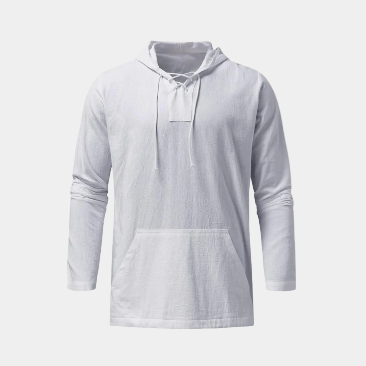 Pull homme à capuche lacets