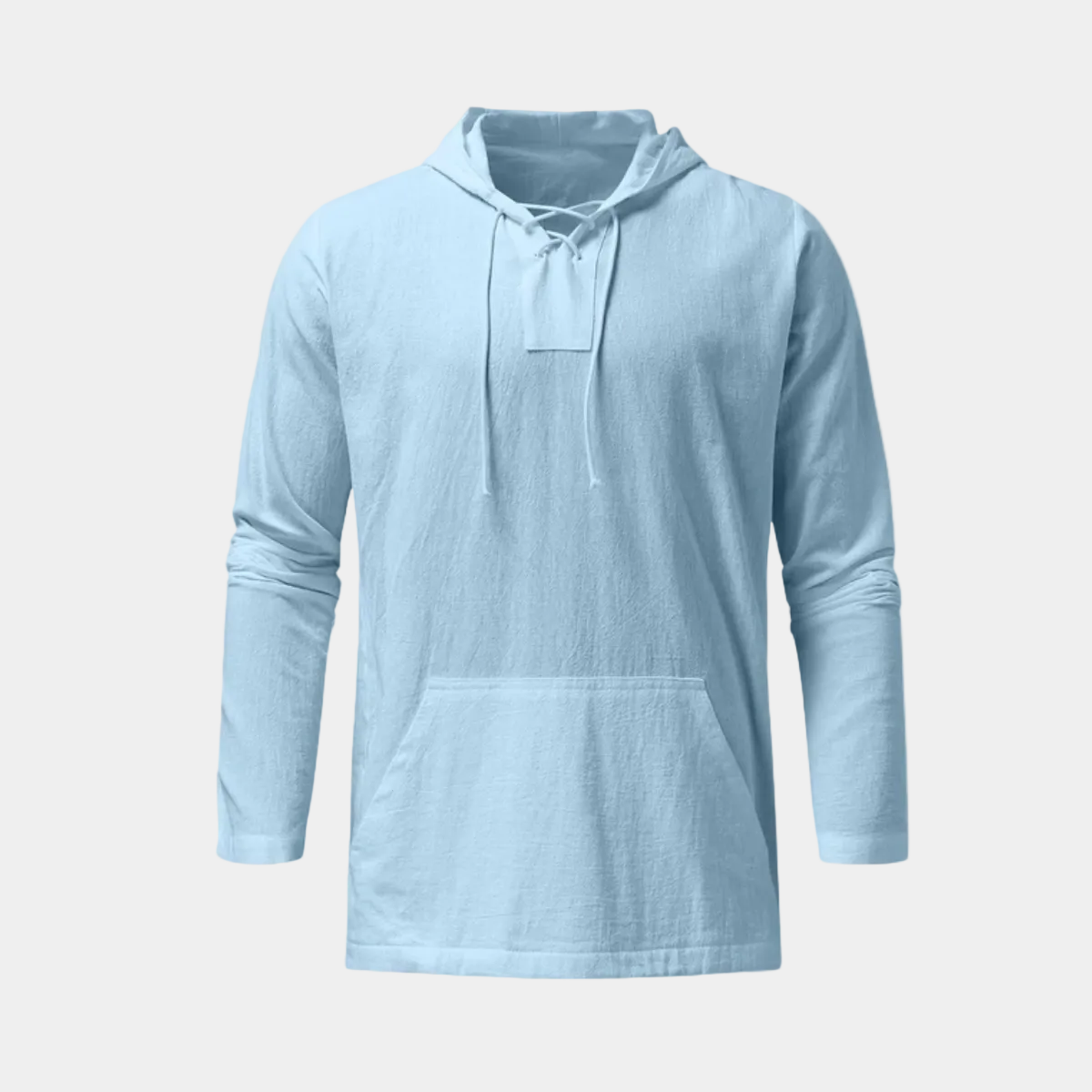 Pull homme à capuche lacets