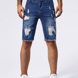 Short homme déchiré coupe droite