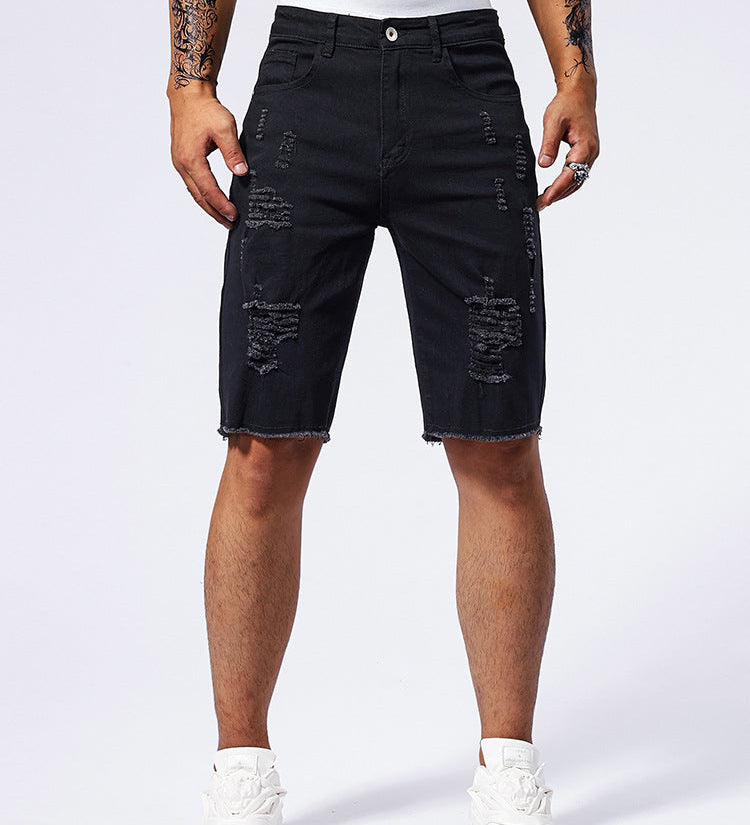 Short homme déchiré coupe droite
