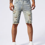 Short homme déchiré coupe droite