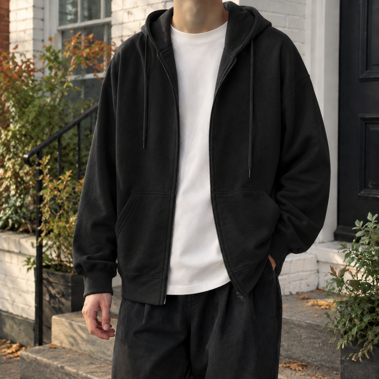 Sweat à capuche homme zippé